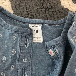 CARTERS DENIM TUNIC BABY GIRLS WORN ONCE EEUC 18M